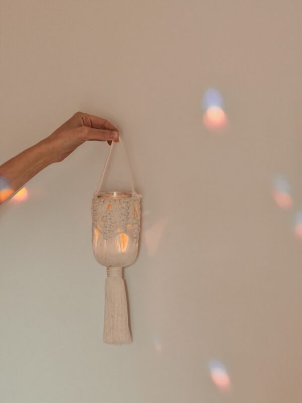 Farolillo de Macramé con Bote Reciclado