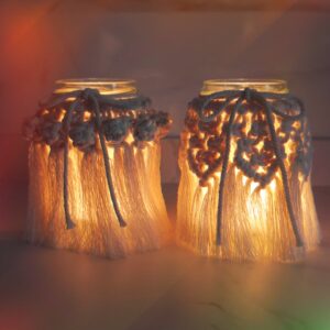 Portavelas de Macramé Artesanal con Bote Reciclado