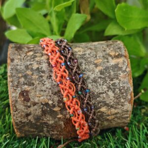 Pack 2 Pulseras Tobilleras de Micromacramé con Adornos
