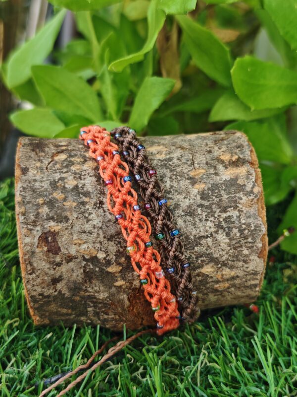 Pack 2 Pulseras Tobilleras de Micromacramé con Adornos