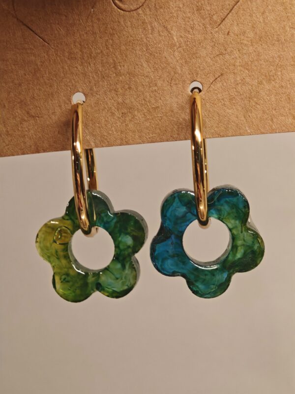 Pendientes de Resina en Forma de Flor